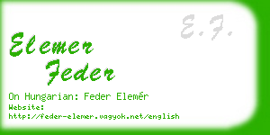 elemer feder business card