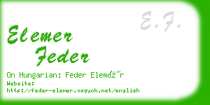 elemer feder business card